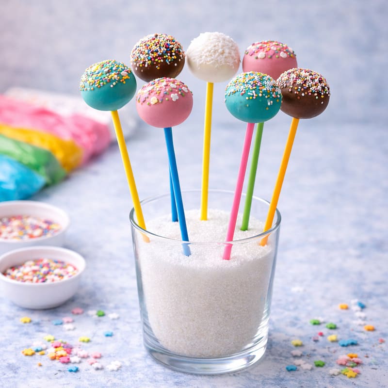 Tyčinky barevné na lízátka cake pops 20 cm Wilton 100 ks